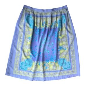Retro Draper's & Damon's Purple Green Brocade Midi Skirt Plus‎ Size 22W